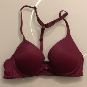 Maroon T-back Pink Push Up